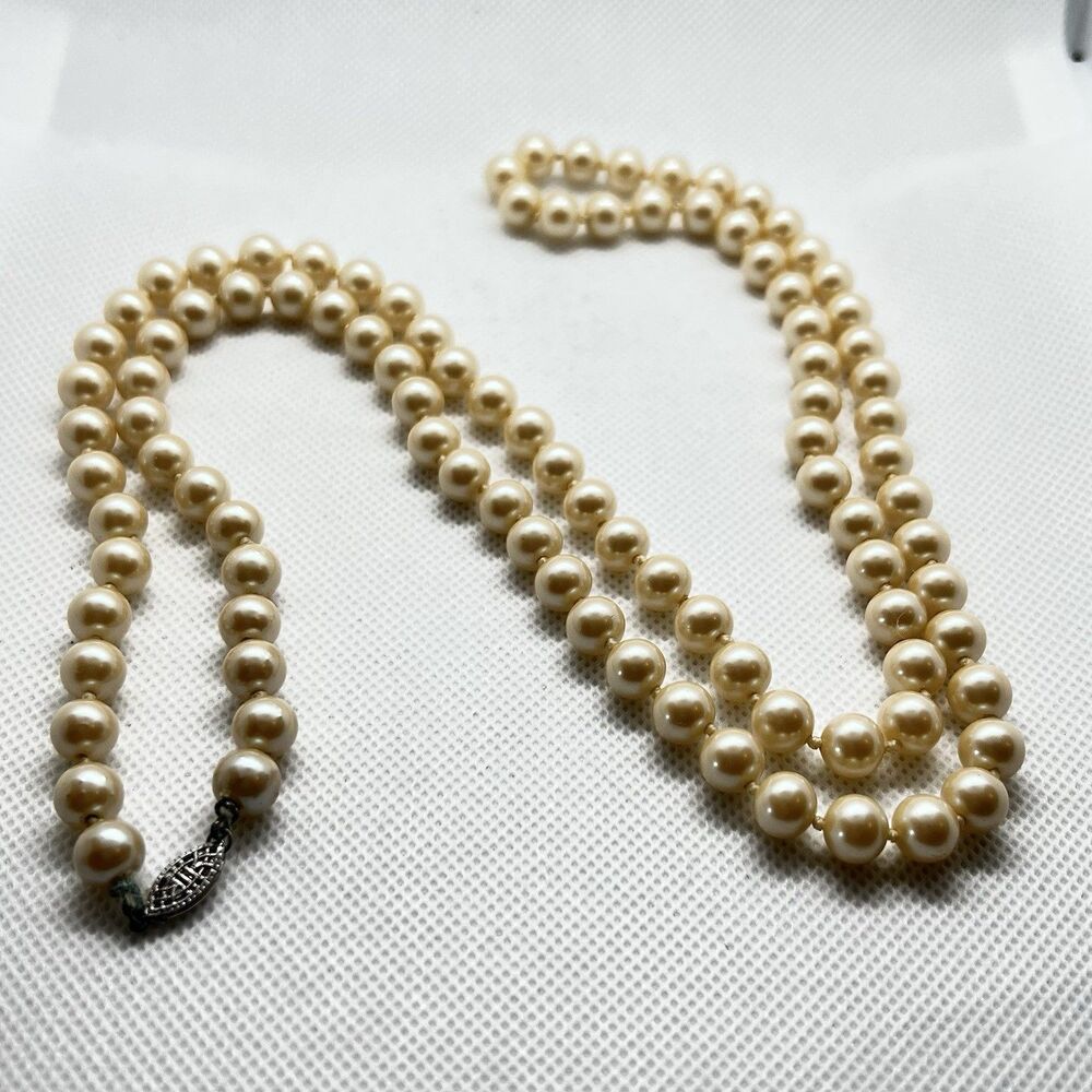 VTG Champagne Colored Richelieu 38" Simulated/Faux Pearl Necklace-Dead Stock-NIB - Picture 8 of 12